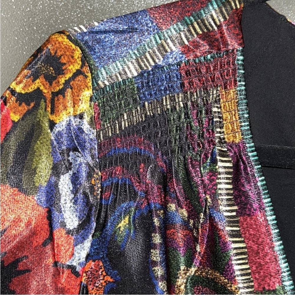 Farm Rio Black Mixed Scarves Mini Dress - Picture 12 of 14